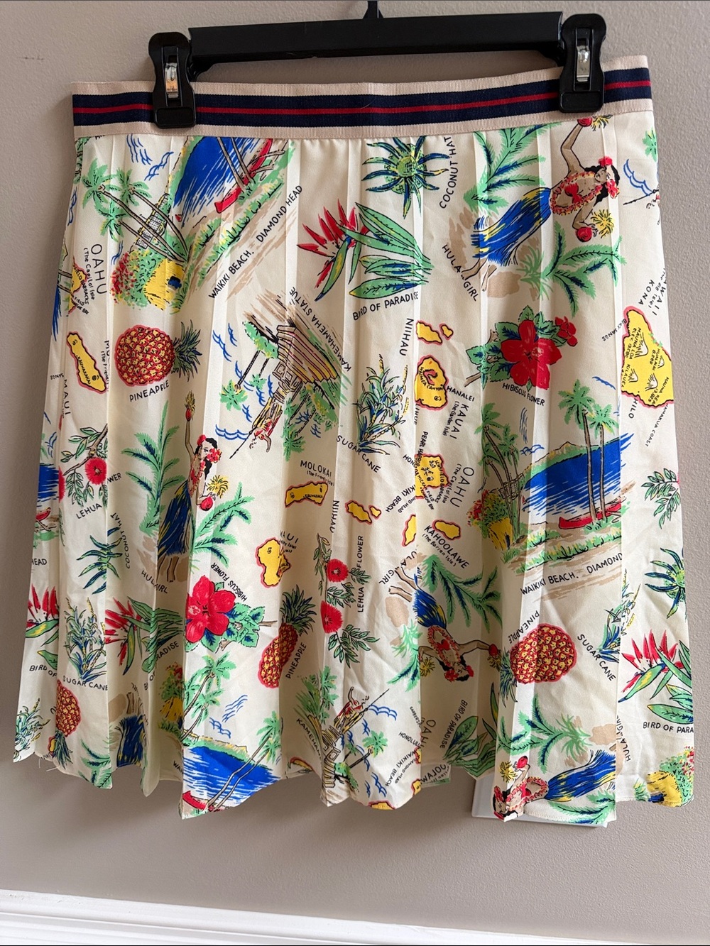 J Crew Hawaiian Islands Birds of ParadiseTropical Print A-Line Skirt Size 10